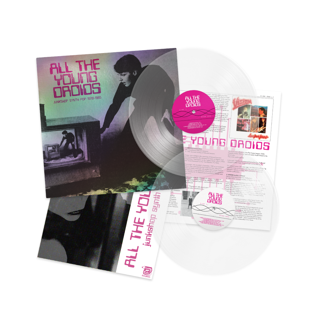 All The Young Droids: Junkshop Synth Pop 1978-1985 / Various Artists 2xLP Deluxe Crystal Clear Vinyl + Booklet