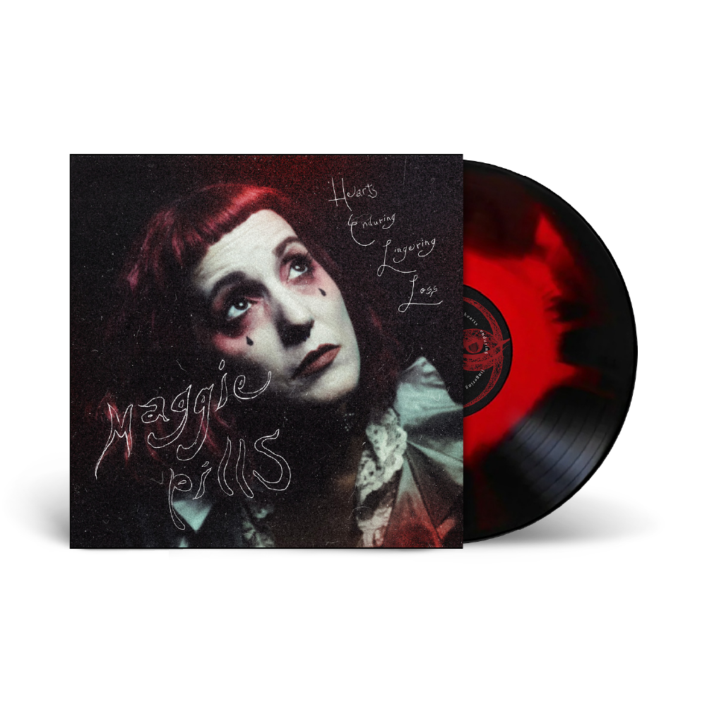 The Maggie Pills / Hearts Enduring Lingering Loss LP Limited Edition Red & Black Smash Vinyl - OUT 22/08/25